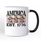 America Est 1776 Founding Fathers Vintage Mug, Retro Patriotic Gift